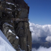 Aiguille du Midi e la funivia che utilizzeremo per scendere fino a Chamonix